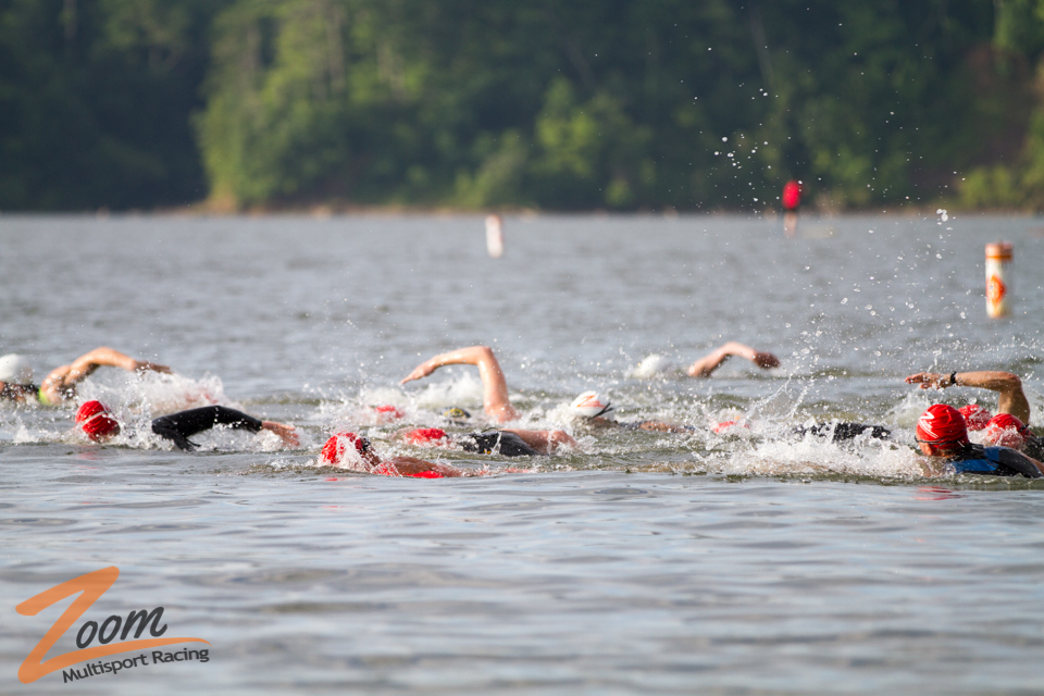 Athletes Swimming the Open Water Swim