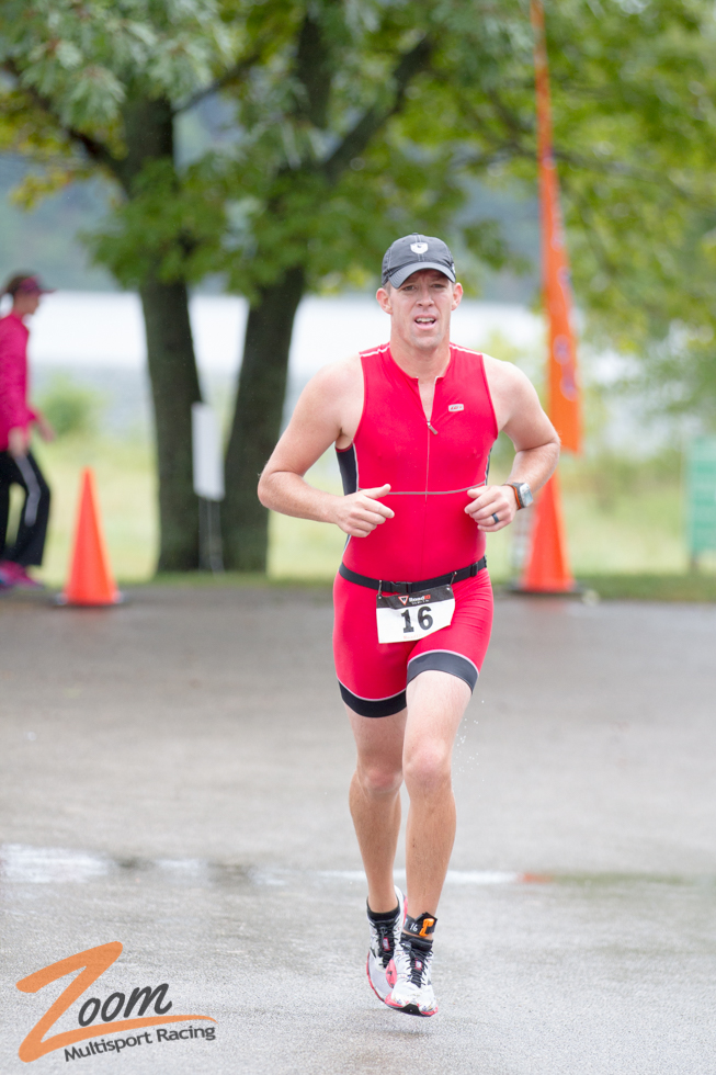 Athlete Starting the Run During Triathlon