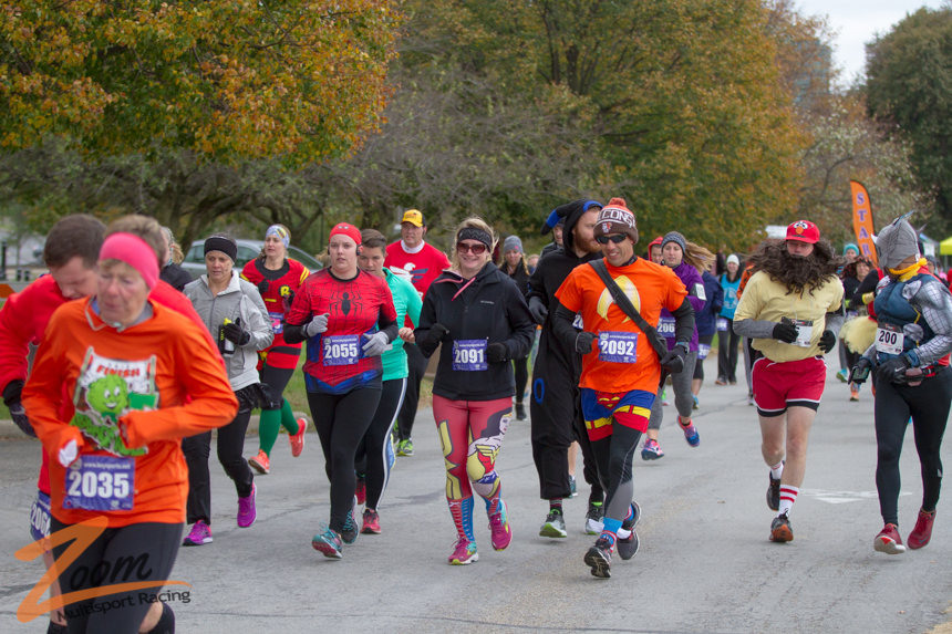 Halloween Athletes Running in Costume